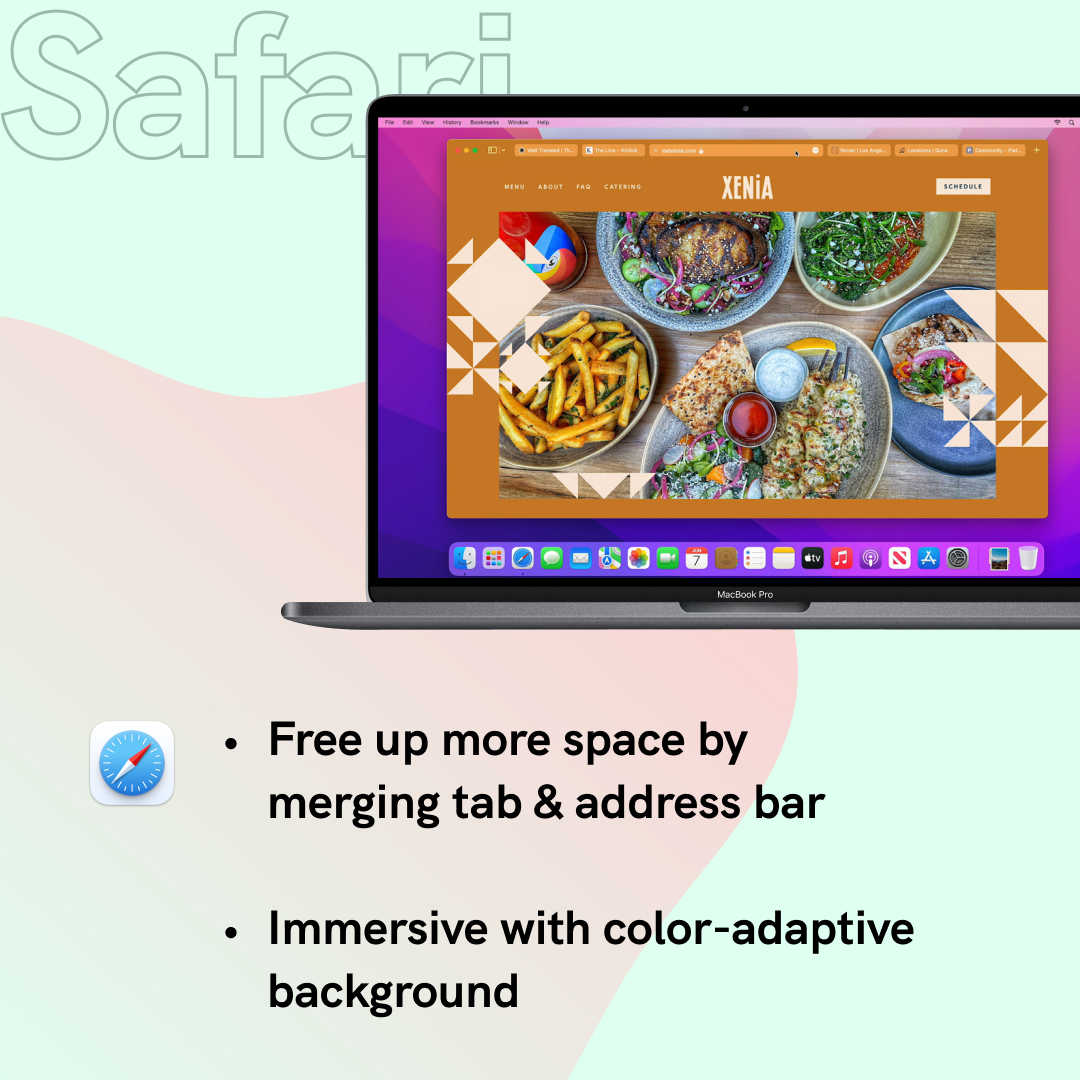 Safari Revamp with single bar and adaptive background